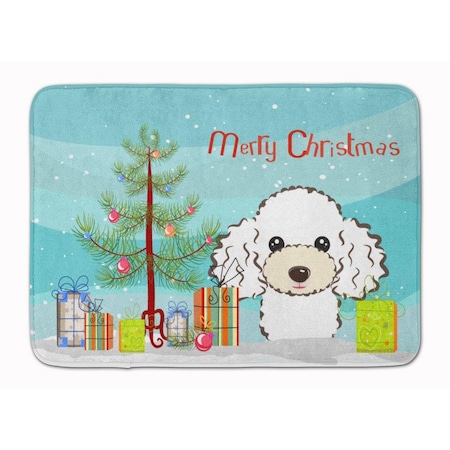 Carolines Treasures Christmas Tree and White Poodle Machine Washable Memory Foam Mat BB1629RUG